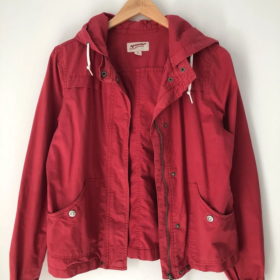 Red Hooded Jacket- Small photo 4