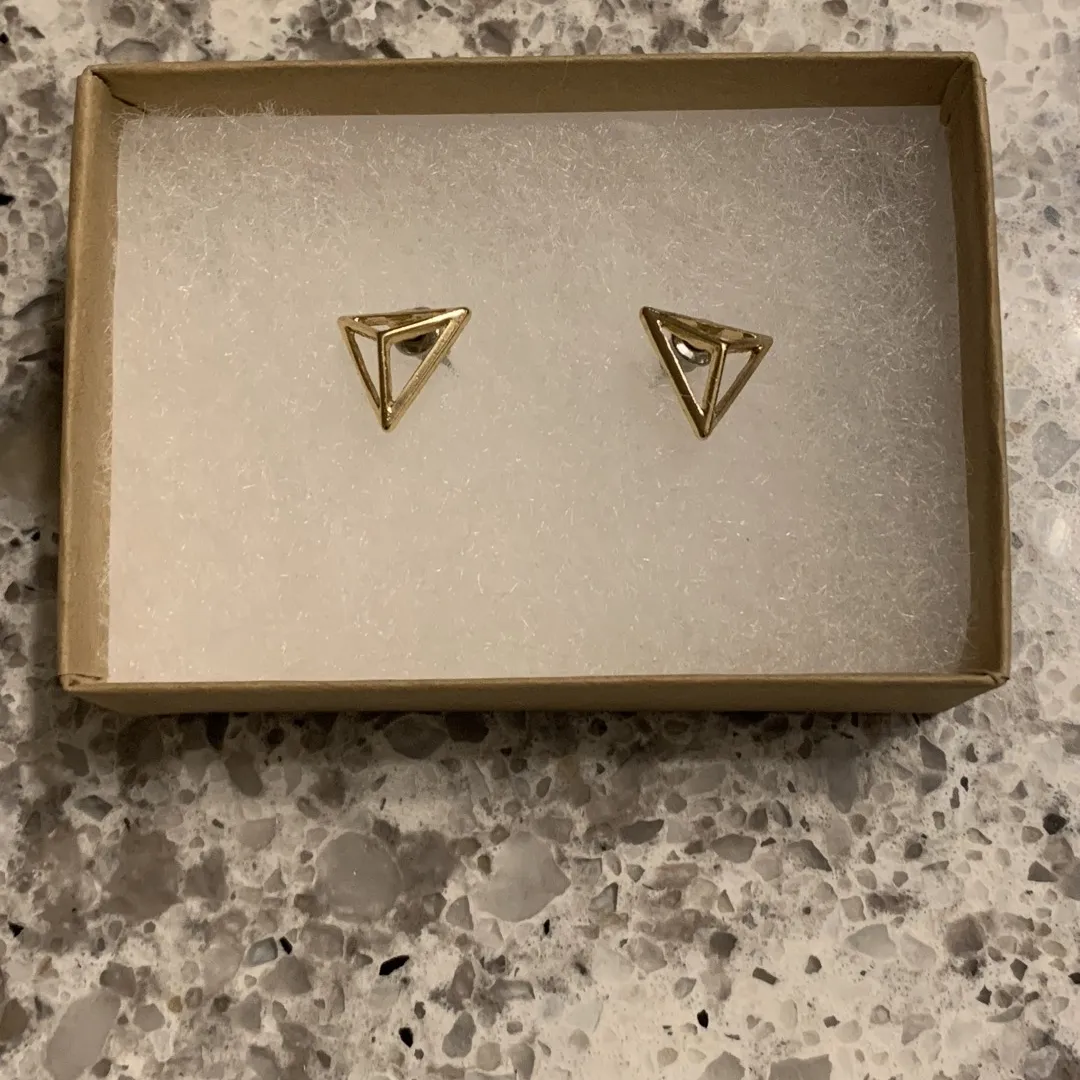 Gold Triangle Earrings photo 1