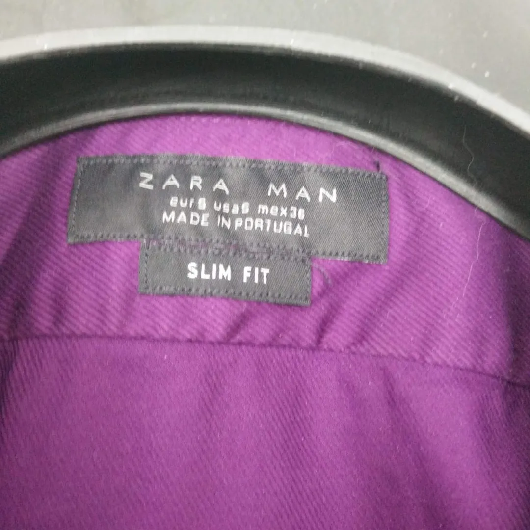 Purple Zara Men Dress Shirt photo 3