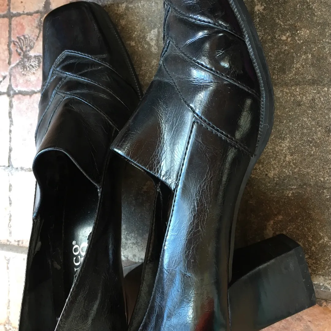 Black Leather Heels photo 4