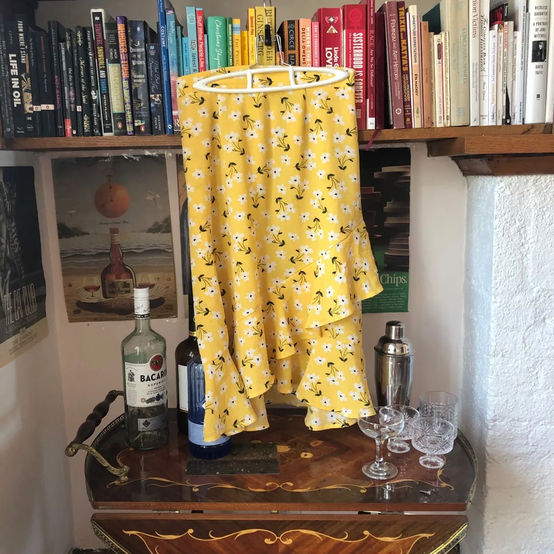 yellow midi floral skirt photo 1