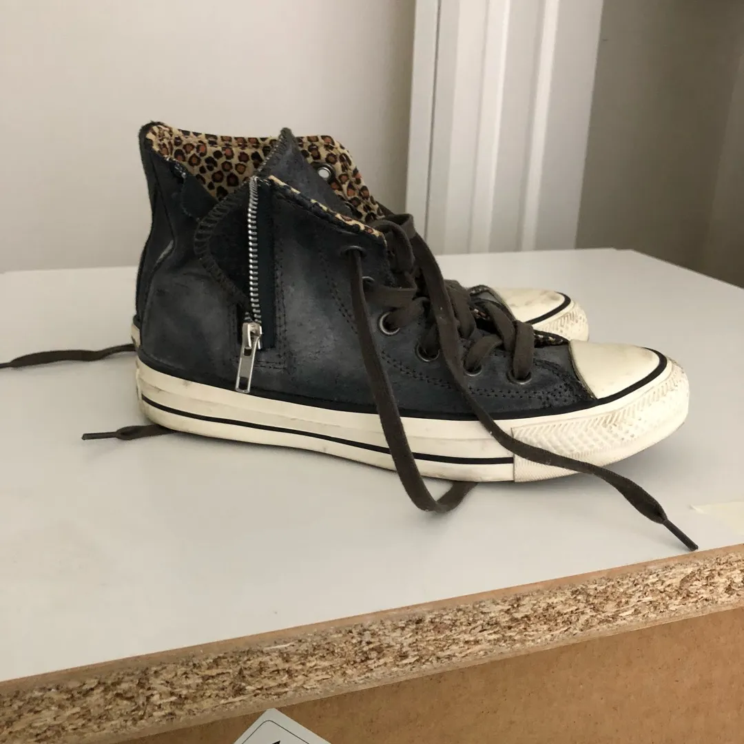 Gently Used Ladies 6.5 Converse High Tops photo 3