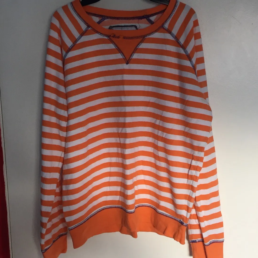 Orange Striped Pullover photo 1
