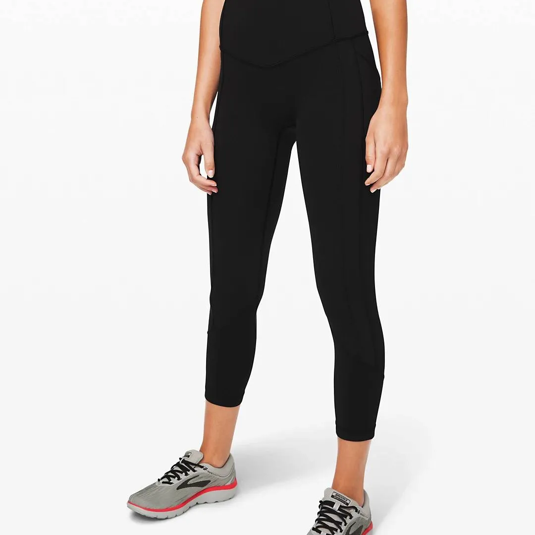 Lululemon All The Right Places Crop: BLACK Size 10 photo 1
