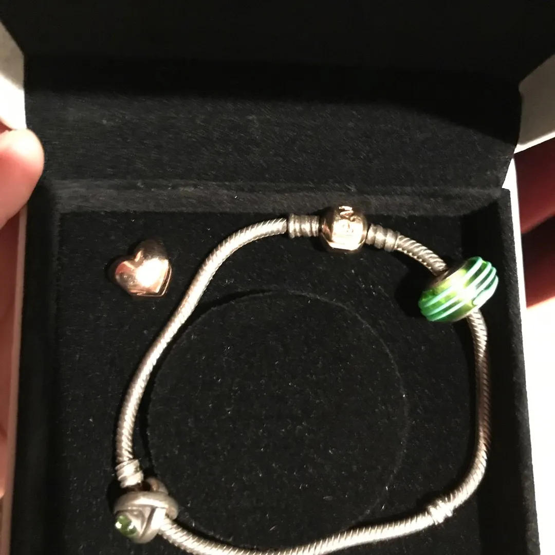 Real Pandora bracelet w/ 3 Charms photo 4