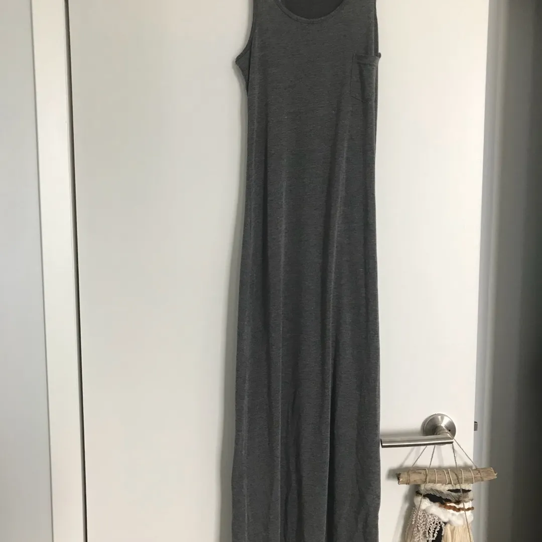 H&M Long Grey Maxi Dress Racerback with Pocket photo 1