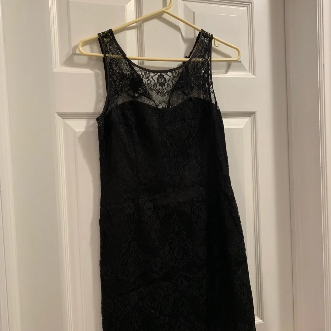 Armani Black Lace Dress Size 4 photo 3