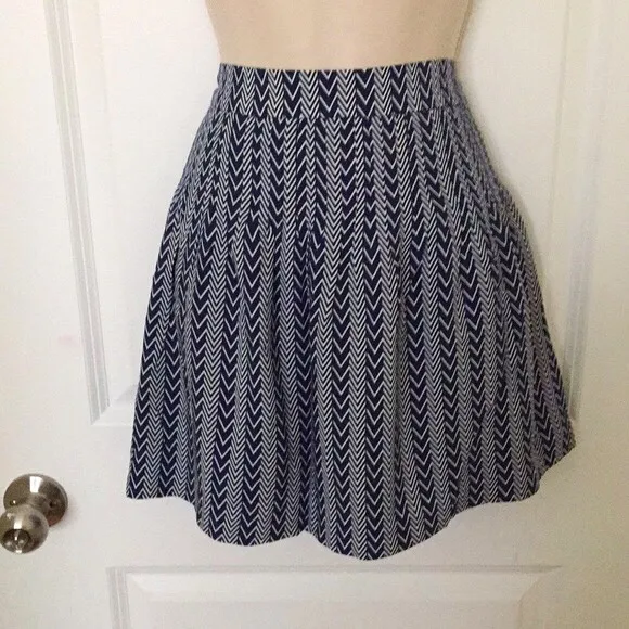 Gap Navy Chevron Skirt (Size 4) photo 1