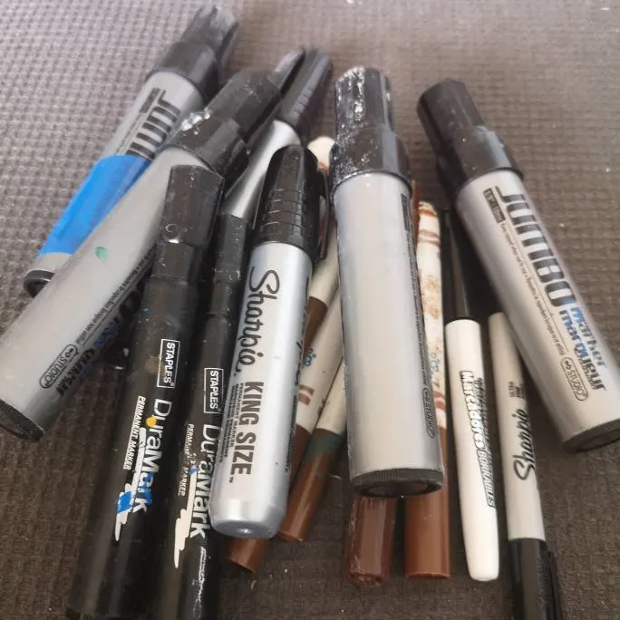 Sharpies Of All Sizes And Brown Markers photo 1