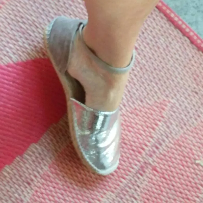 Silver Espadrille Shoes photo 5