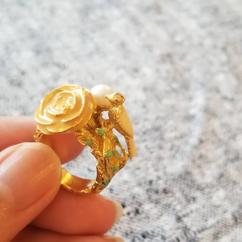 Gold Delicate Adjustable Ring photo 3