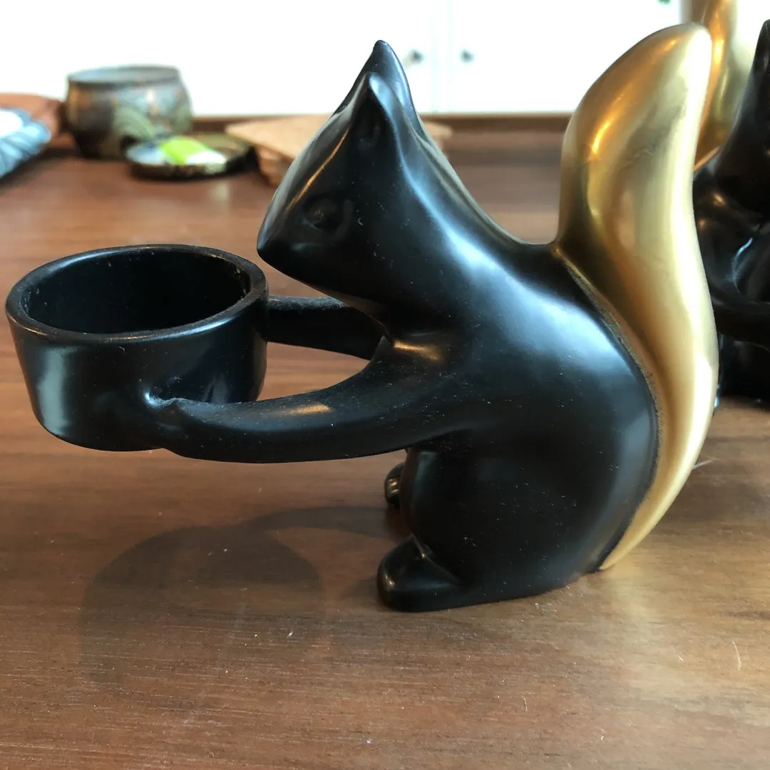 Set Of 2 Squirrel Candle Holders photo 4
