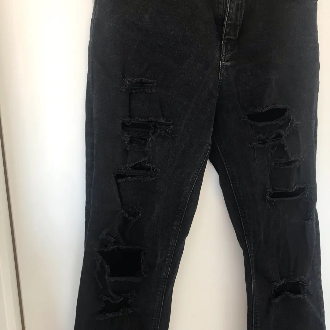 Zara Black Distressed jeans photo 4
