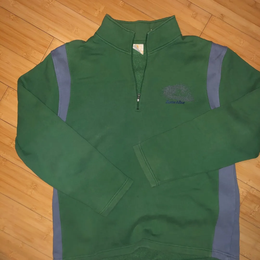 vintage green quarterzip fleece? sweater? photo 1