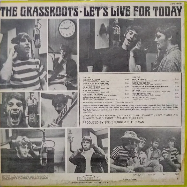 The Grassroots, "Let's Live For Today" Vinyl LP, 1967 photo 3