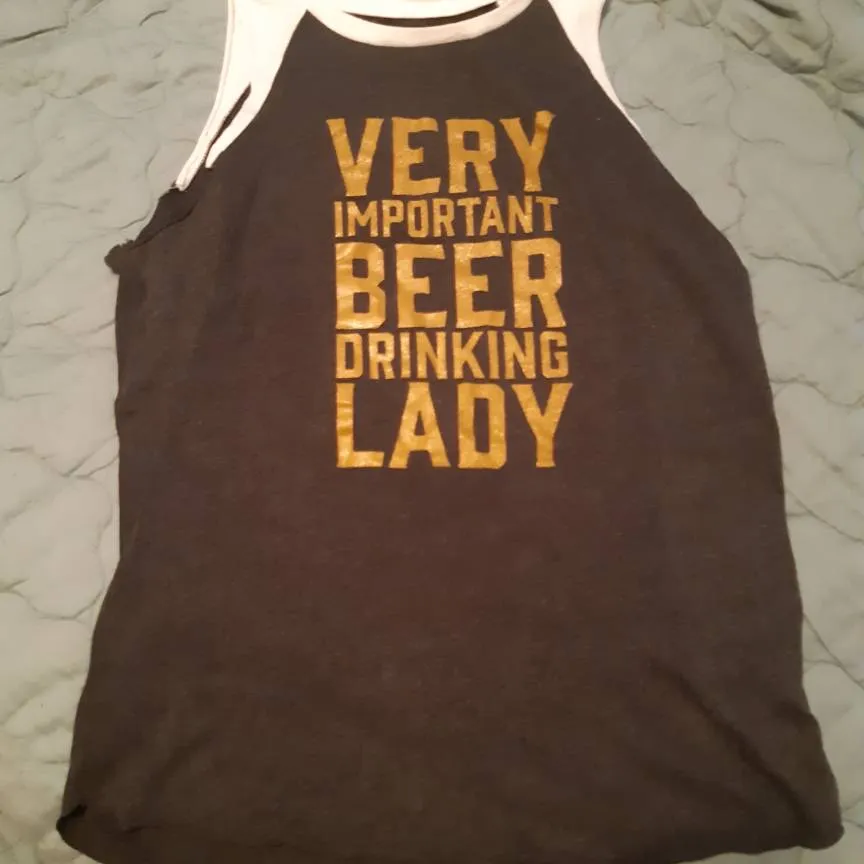 Beer Drinking Lady Tank Top photo 1