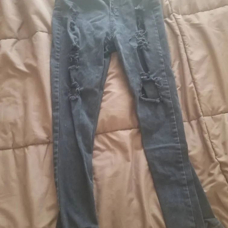 black ripped jeans size medium/5 photo 1