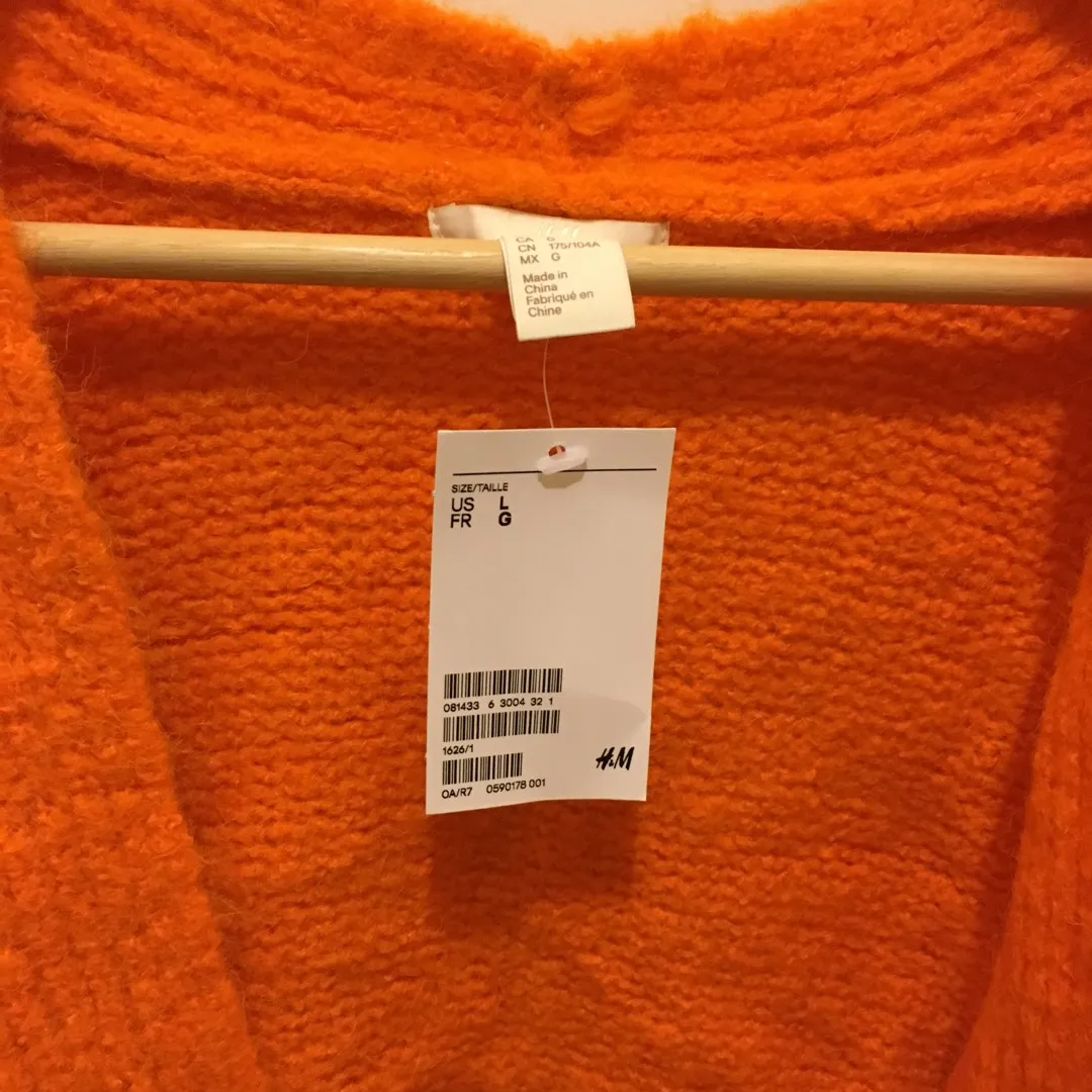 Orange Cardigan From H&M Size L photo 3