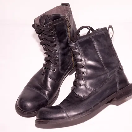 Black Military Style Boots (size 9) photo 1