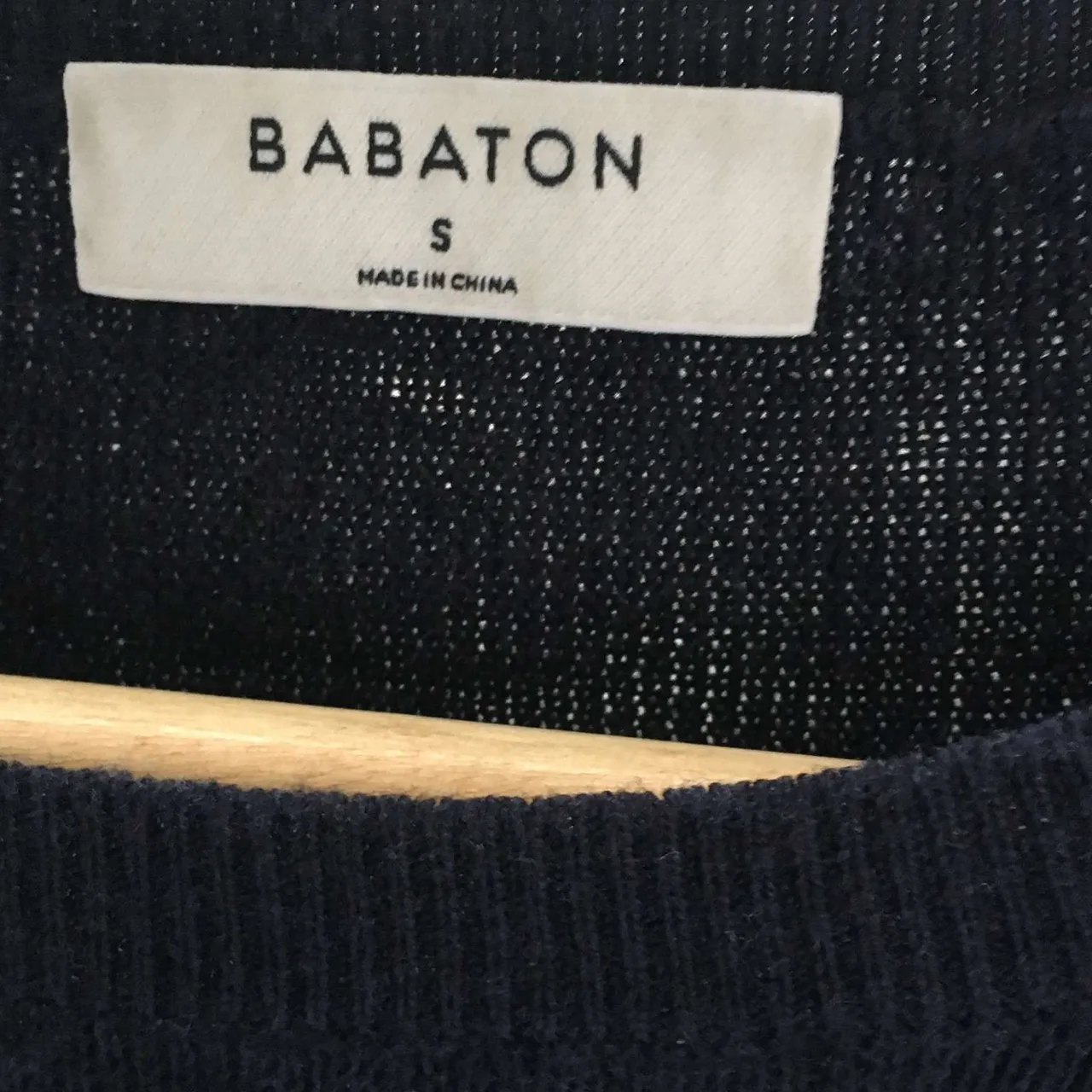 BNWOT Babaton Knitted Crew-Neck Sweater / Small / Dark Navy photo 3