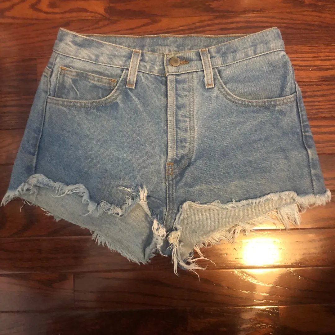 High-waisted jean cutoff shorts (size S) photo 3