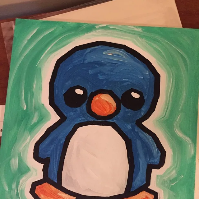 Original penguin painting photo 1