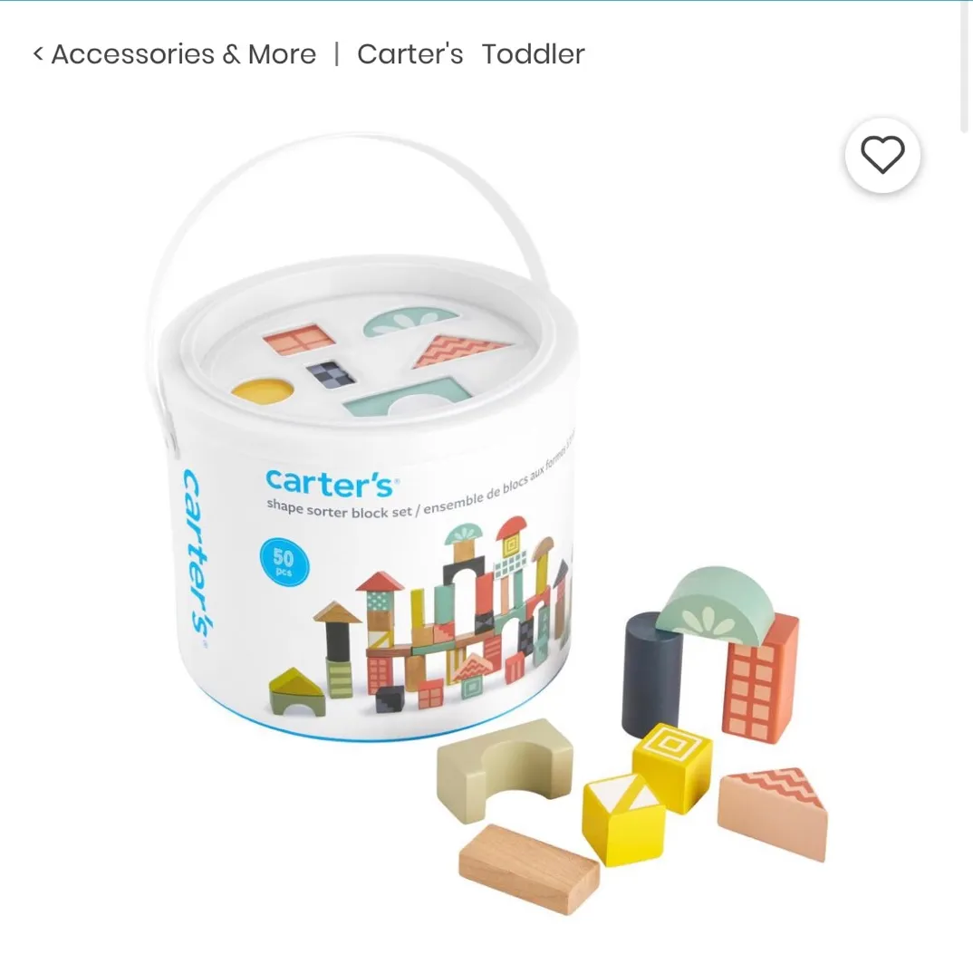 Carter’s 50 Piece Wooden Block Set For Toddlers photo 1