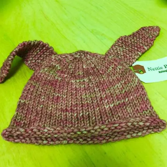 Handknit Baby Bunny Hat photo 1