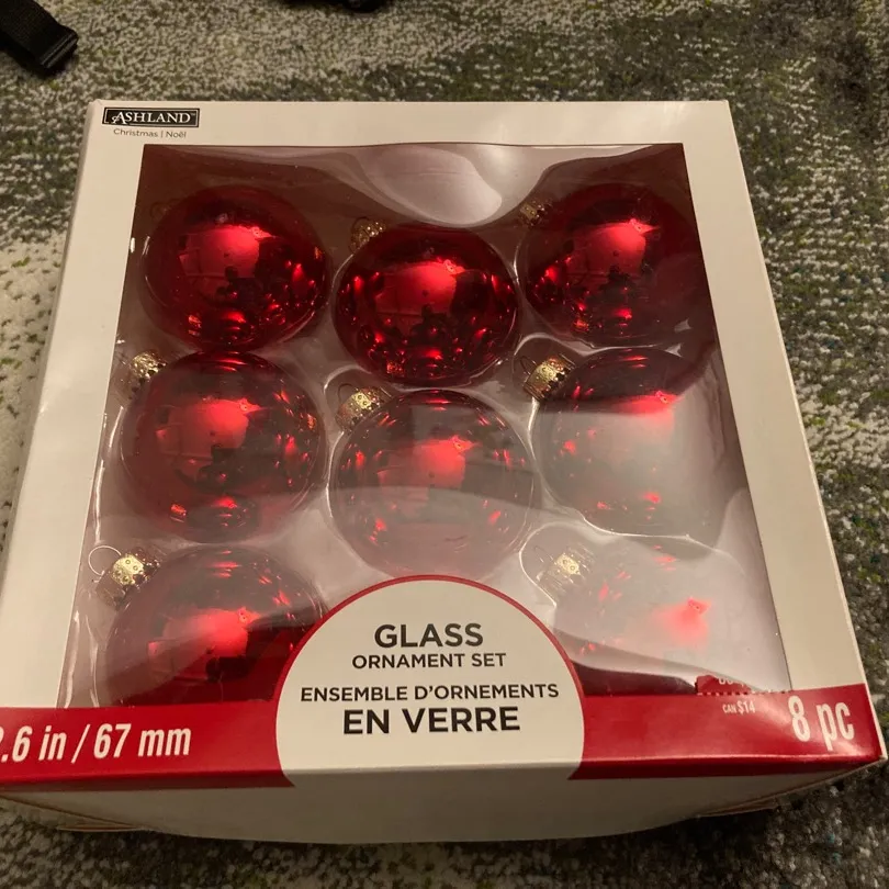 Red Glass Ball Ornaments photo 1