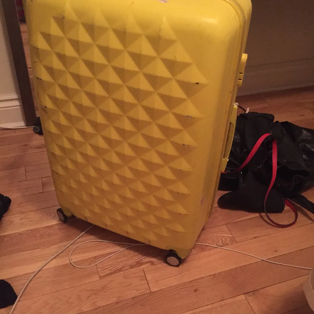 Large Hard Yellow Luggage photo 1