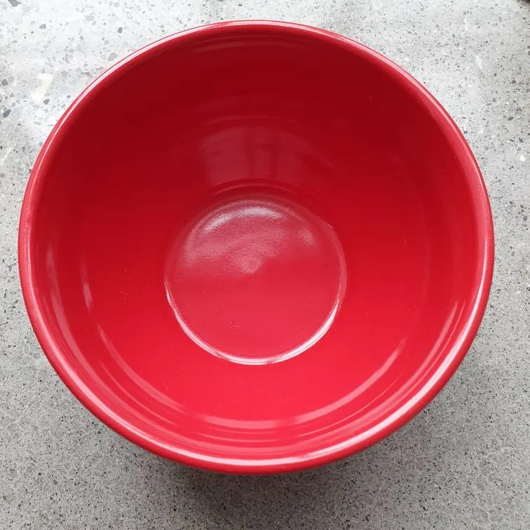 Four red soup bowls photo 1