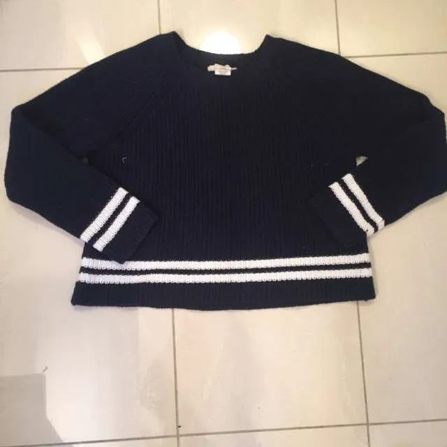 Navy Blue With White Stripes Sweater photo 1