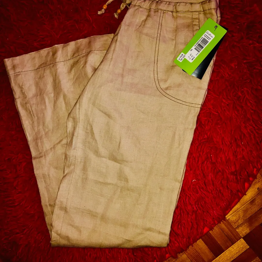 BNWT Cartise 100% Linen Pants Size 10 photo 1