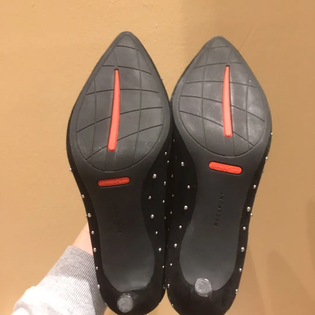 Black Studded Rockport Kitten Heels | 7.5 photo 3