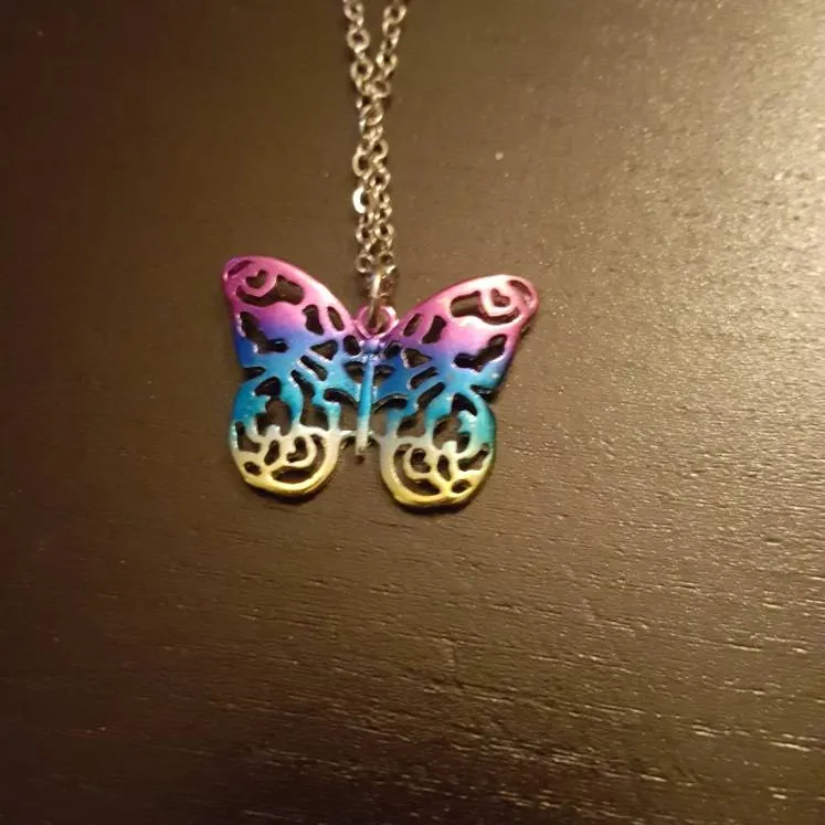 Rainbow Butterfly Necklace photo 1