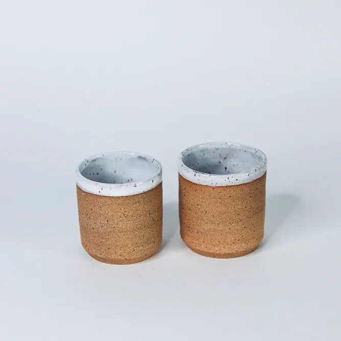 Handmade Ceramics - Pair of Speckled Clay Tumblers photo 3