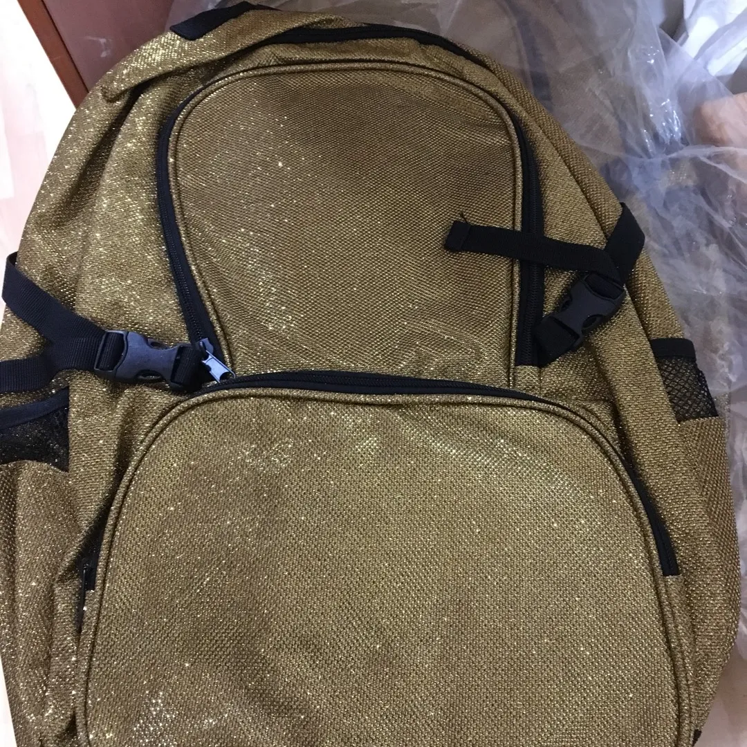 Gold Glitter Backpack photo 1