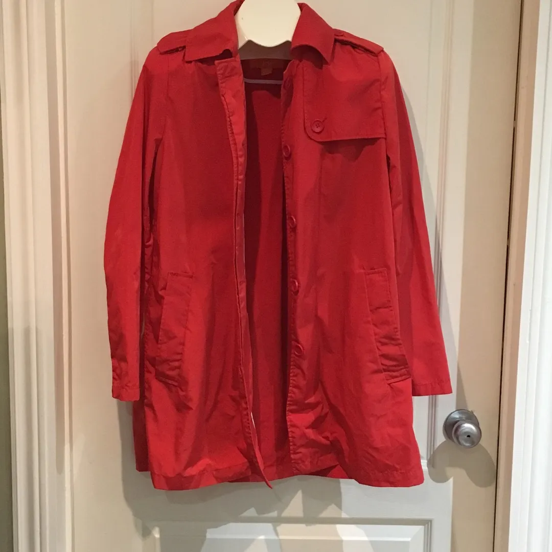 Joe Fresh Red Trench Jacket // Size S photo 1