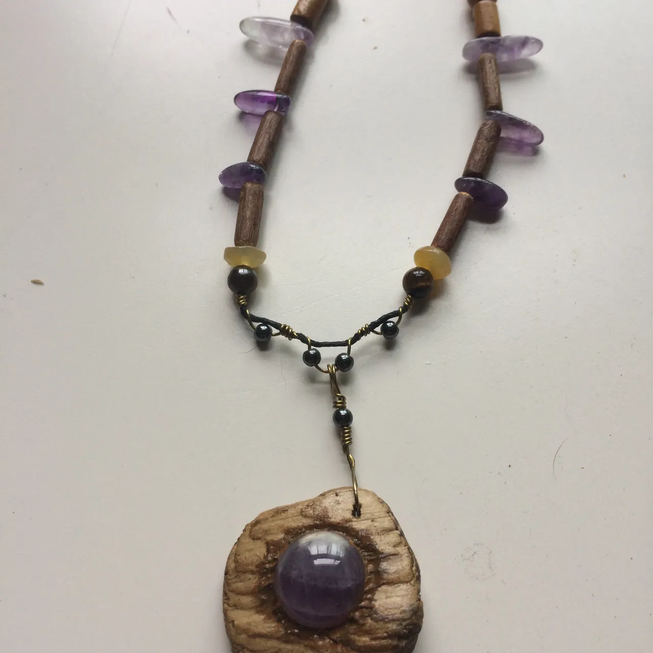 Handmade amethyst necklace photo 4