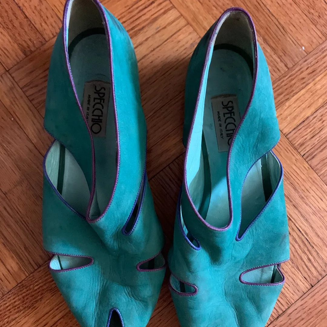 Teal sandals photo 1