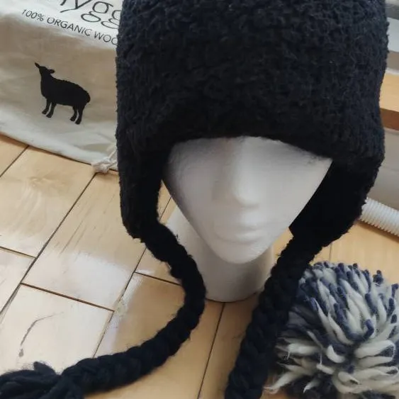 Organic Wool Hat With Ear Flaps photo 8