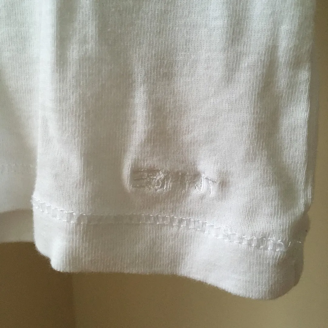 Esprit Plain White Fitted XS Tee photo 4