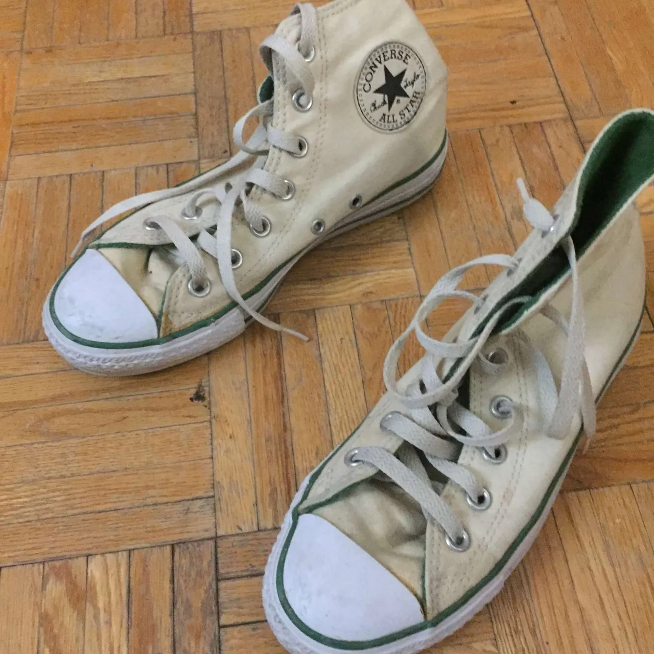 Converse All Stars - Eggshell and green photo 1