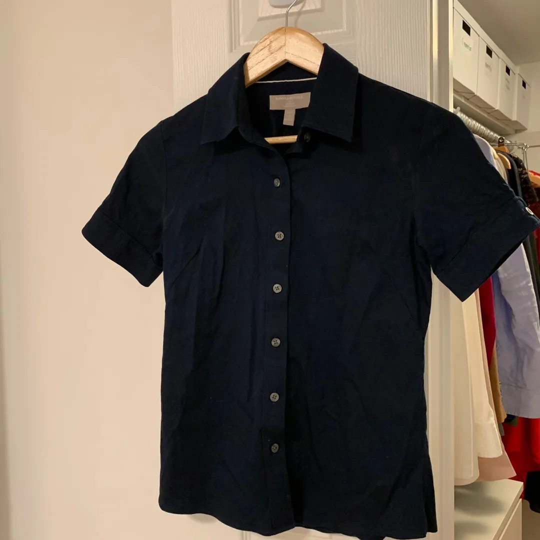 New Navy Blue BR Button Down photo 3