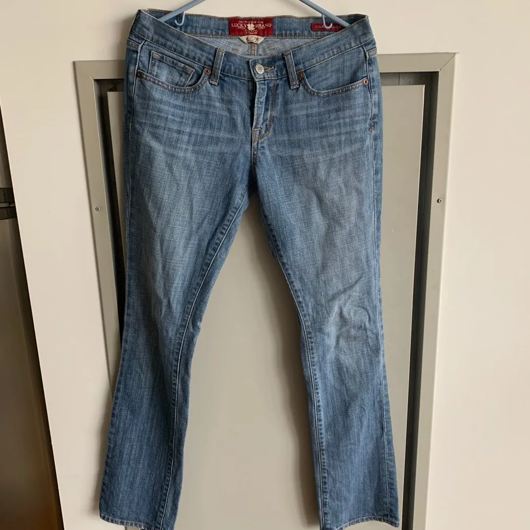 Lucky Brand ‘Charlie’ Straight Leg Light Wash Jeans (size 6) photo 1