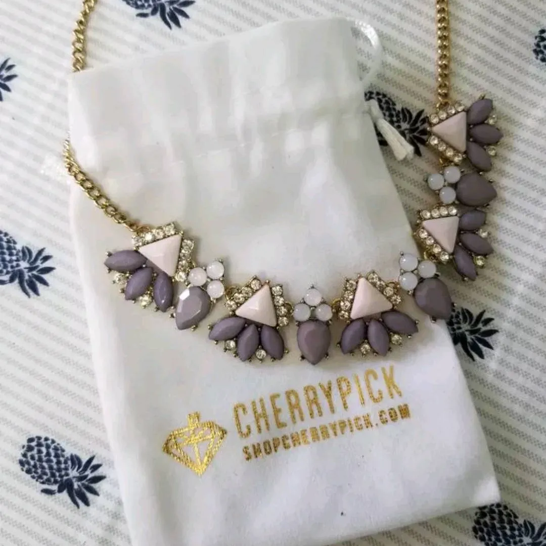 Brand New statement Necklace- Lavendern Blush photo 4
