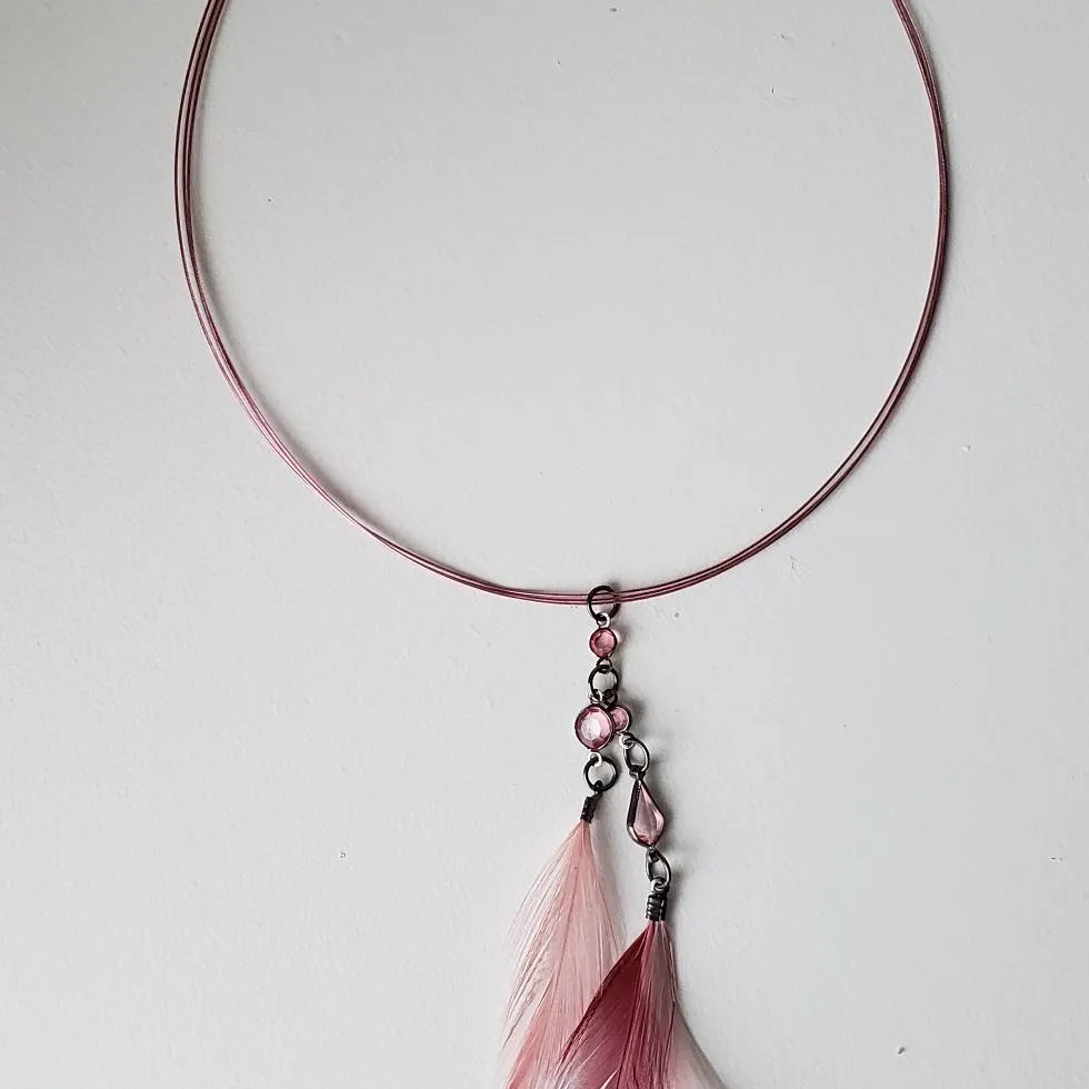 Pink Feather Necklace photo 1