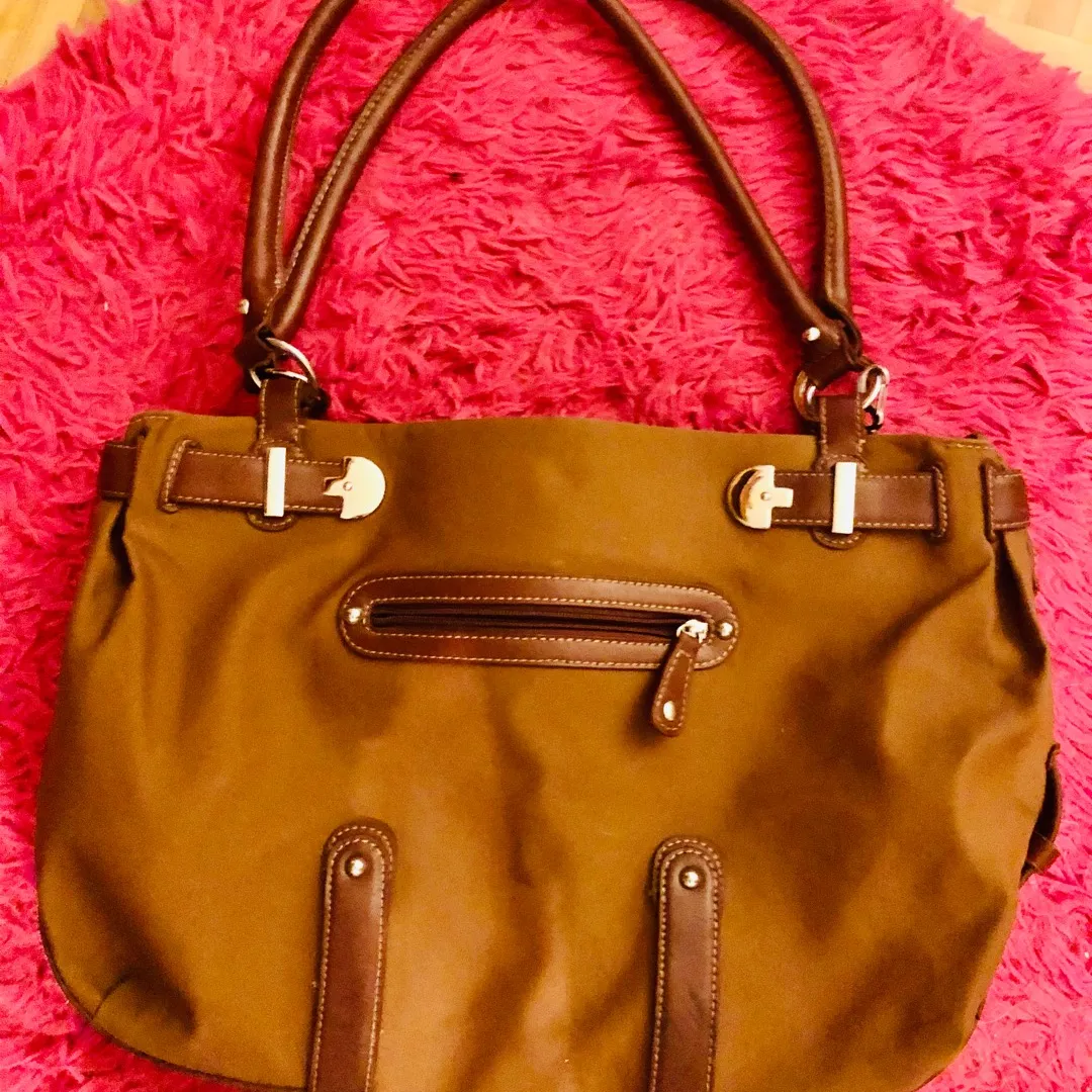 Authentic Étienne Aigner Large Satchel In Taupe/light Brown photo 1