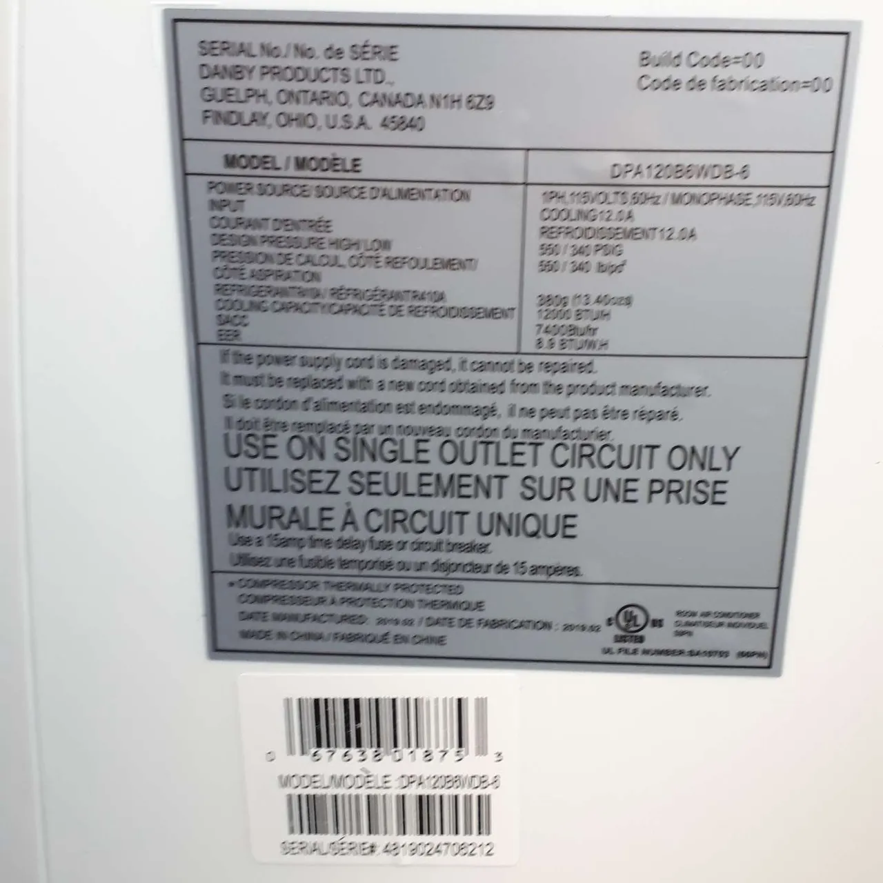 Danby 12,000 BTU 3-in-1 Portable Air Conditioner photo 4