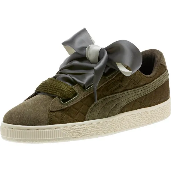 PUMA Suede Heart Quilt Women's Sneakers in Green size 9 photo 1